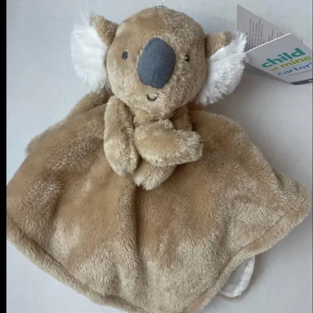 2021 Child Of Mine Carter's Tan Koala Bear Baby Security Blanket Lovey 13" X 13"